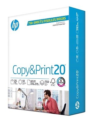 HP - Copy&Print20 8.5" x 11" Multipurpose Paper, 20 lbs., 92 Brightness, 750 Sheets/Ream (200030) - Ultra White-Front_Standard 