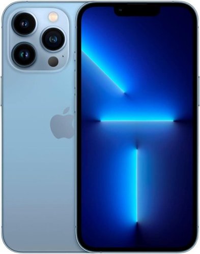Apple - Refurbished Excellent - iPhone 13 Pro A2483 (Fully Unlocked) 256GB w/ Pre-Installed Tempered Glass and Bluetooth Earbuds - Sierra Blue-Front_Standard 