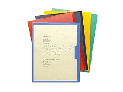 Smead - Organized Up Poly File Jacket, Letter Size, Assorted, 5/Pack (85740) - Assorted Colors