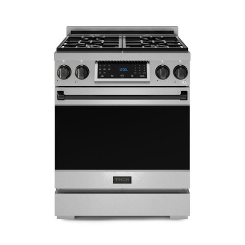 Gordon Ramsay Series by Thor Kitchen 4.55 Cu. Ft Freestanding Liquid Propane Gas Range with Black Hardware - Stainless Steel-Front_Standard 