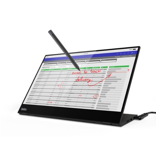  Lenovo - ThinkVision M14t 14&quot; LED Mobile Monitor with Touch Screen - 16:9 - 14&quot; Class - 1920 x 1080 - Full HD - Black