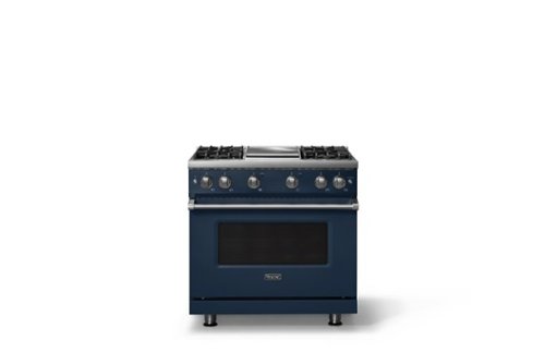 Viking - 36"W. Pro5S 5.1 Cu. Ft. Freestanding Sealed 4 Burner Gas Convection Range w. Griddle - Slate Blue - Slate Blue
