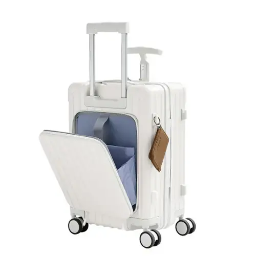 Front. Circus Cirle - 20-inch front lid can be used to ride suitcase - white.