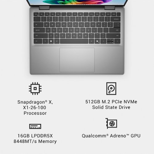 Dell Inspiron 14 FHD+ Laptop - Qualcomm Snapdragon X Copilot+ PC with 16GB Memory - 512GB SSD - Titan BUY IN MIDDLE EAST