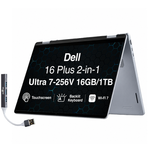 Dell Upgraded 16 Plus 2 in 1 Laptop 16.0 WUXGA (Intel Ultra 7 256V