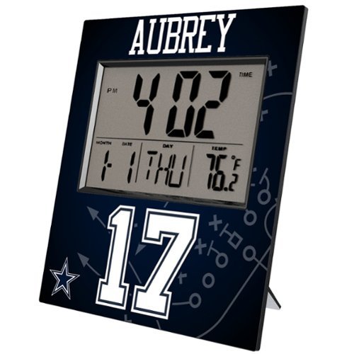 Keyscaper - Brandon Aubrey Dallas Cowboys Digital Desk & Wall Clock - Multicolor-Front_Standard 