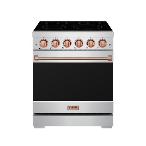 Gordon Ramsay Series by Thor Kitchen 4.55 Cu. Ft Freestanding Electric Range with Rose Gold Hardware - Stainless Steel