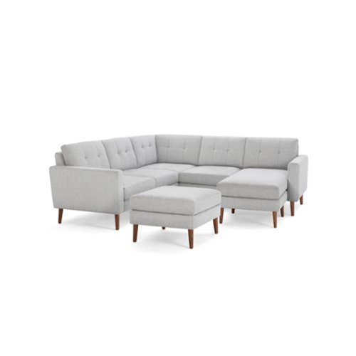 Burrow - Mid-Century Nomad 5-Seat Corner Sectional with Chaise and Ottoman