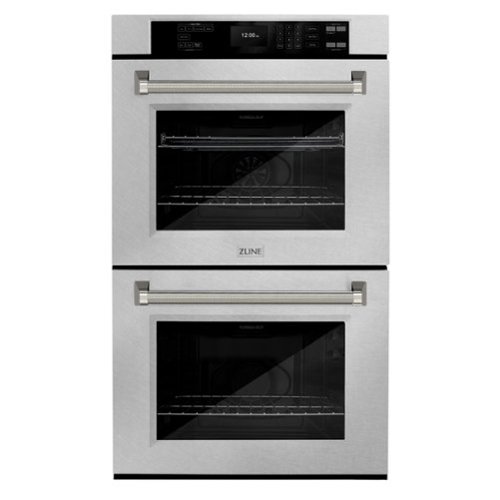 ZLINE - Autograph 30 in. True Convection Double Wall Oven in Satin Steel with Nickel Helix Handles (WADSZ-30-KPN) - Satin Stainless Steel