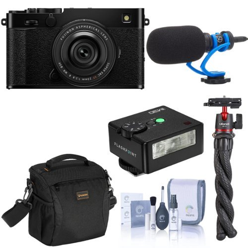 Bundle Fujifilm X E5 Camera w/XF 23mm f/2.8 R WR Lens,Black, w/Mic