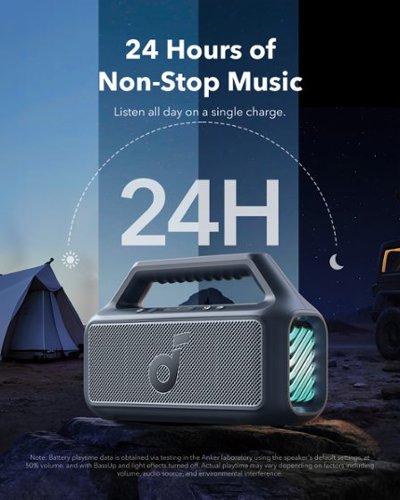 Soundcore by Anker Boom 2 IPX7 Waterproof Floatable 80W Bluetooth Speaker with Subwoofer, BassUp 2.0, & Custom RGB Light Effects - Black GLOBAL SHIPPING