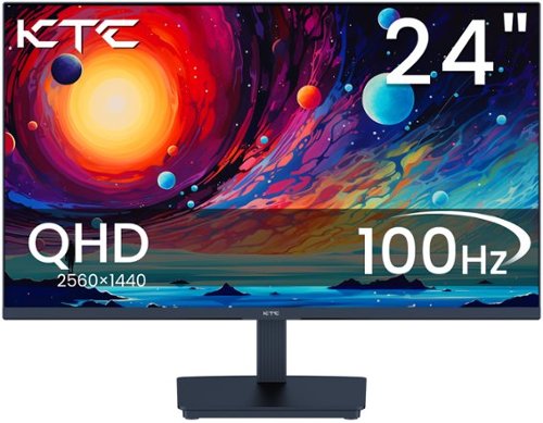 KTC - H24T27 24" IPS Monitor, 2K QHD 2560x1440p, 100Hz, 122% sRGB, Low Blue Light, VESA Mount with HDMI DP for Home Office - Black