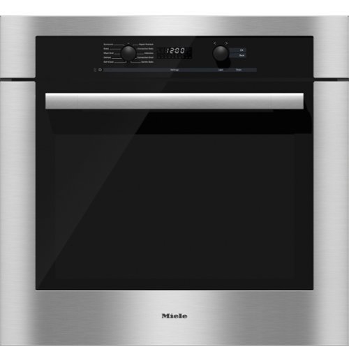 Miele - H 6180 BP CTS 30" Built-In Convection Wall Oven with TwinPower Fans and Self-Cleaning - Clean Touch Steel-Front_Standard 