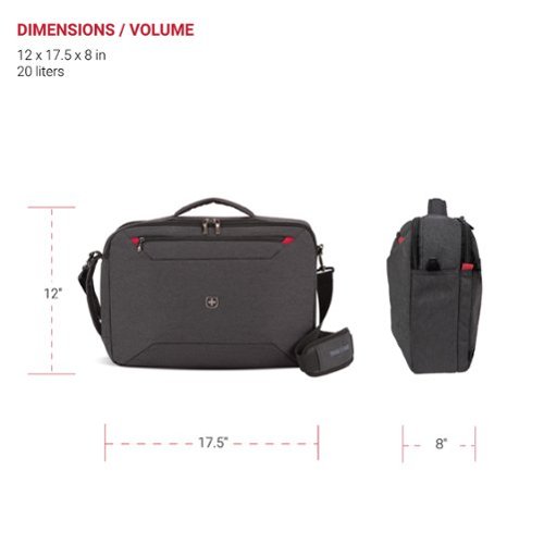 SwissGear 16 Commute Hybrid Brief/Backpack - Gray - Black BUY IN UK