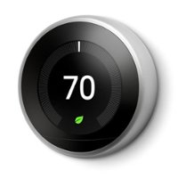 Google - Nest Learning Smart Wifi Thermostat - Stainless Steel