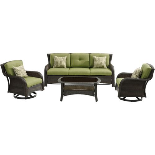 Hanover - Strathmere 4-Piece Lounge Set - Brown/Green-Front_Standard 
