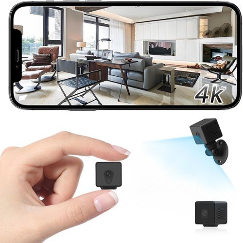 RTMB - 4K WiFi Mini Security Camera Wireless Indoor Home HD - Black-Front_Standard 
