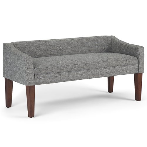 Simpli Home - Parris Upholstered Bench - Pebble Grey-Front_Standard 