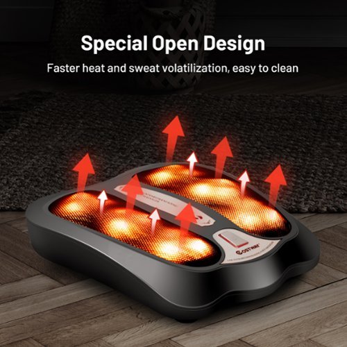 Costway Foot Massager with Shiatsu Heated Electric Kneading Foot & Back Massager Black - Black WHERE TO BUY
