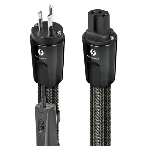 AudioQuest - Thunder High (Variable) Current 6.75' Power Cable with C13 to 3-Prong Wall Plug Connectors - Black-Front_Standard 