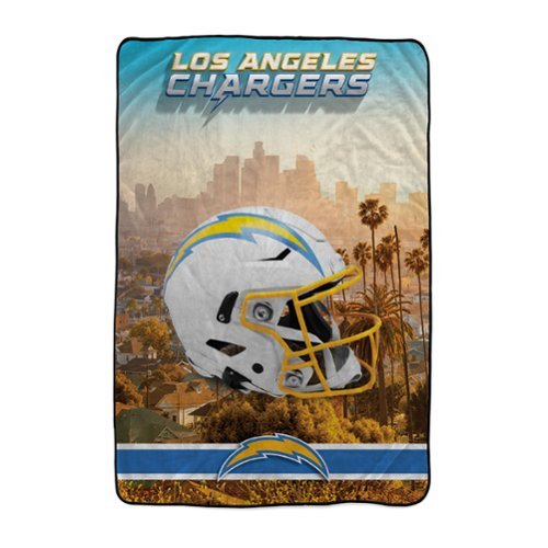 Pegasus - Los Angeles Chargers 66" x 95" Oversized Skyline Series Helmet Ultra Cozy Blanket - Multicolor-Front_Standard 