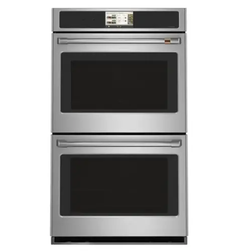Front. Café - 30" Smart Built-In Double Electric Convection Wall Oven with Air Fry and Precision Cooking Modes - Stainless Steel.