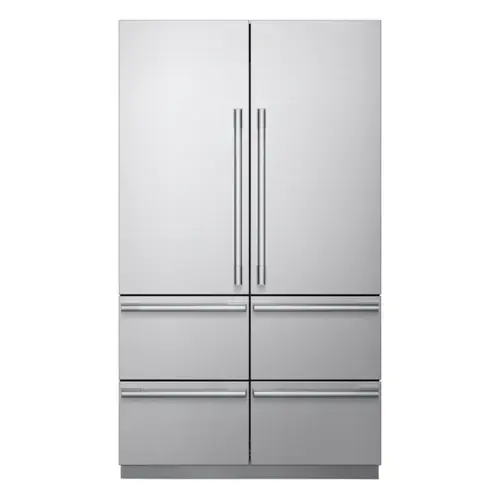 Front. SKS - 48-inch 26 Cu. Ft. Smart Built-in 6-Door French Door Refrigerator with Craft Ice - Stainless Steel.