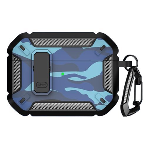 SaharaCase - Apple Airpods Pro 3 Secure Lock Case | Heavy Duty | Shock Absorbing Corners | Raider Series - Camo Blue-Front_Standard 
