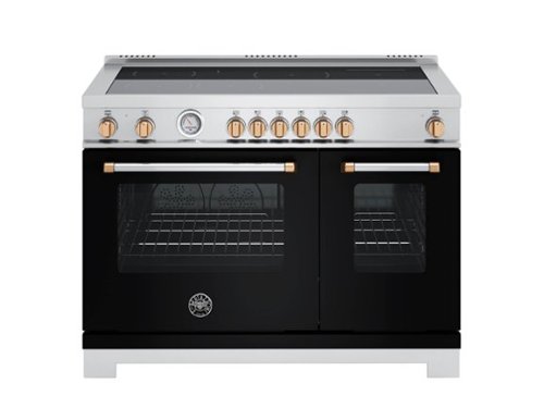 Bertazzoni - 48" Master Series Induction Range - Nero Matt/Gold - Black