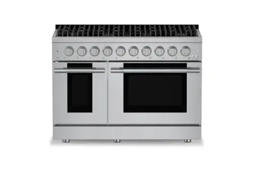 Front. Hauslane - HausPro 48 in. 8 Burners (20,000 BTU) Freestanding Dual Fuel Range - Stainless Steel.