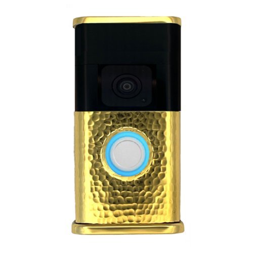 Michael Healy - Hammered Video Doorbell Cover (Ring 3, 3 Plus, 4, Battery Plus and Battery Pro) - Polished Brass-Front_Standard 