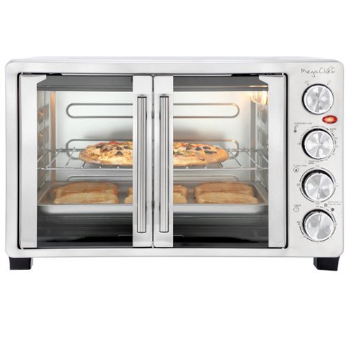 MegaChef - 31.7 Quart French Door Multi-Function Electric Toaster Oven - Silver-Front_Standard 