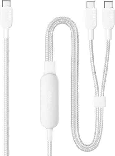 Anker - Cable,6FT 2-in-1 USB C to USB C Cable - White-Front_Standard 