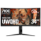 AOC - CU34G4HV 34" VA Panel Curved Gaming Monitor, LED, WQHD (3440x1440), 200Hz, 0.5ms, Freesync - Black-Front_Standard