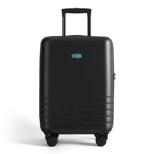 Front. Bagsmart - Getaway 20" Carry-On Luggage, 100% PC Expandable Hardside Suitcase with 360° Double Spinner Wheels & TSA Lock, 40-48L - Black.
