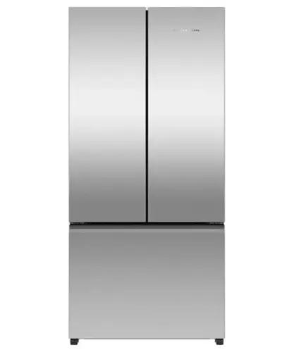 Front. Fisher & Paykel - 32 in. Wide 18 cu. Ft. Smart French Door Refrigerator with Ice - Stainless Steel.