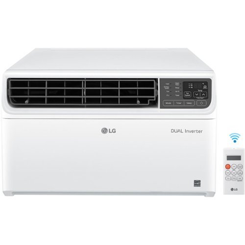 LG - 8,000 BTU Dual Inverter Smart Window Air Conditioner - White-Front_Standard 