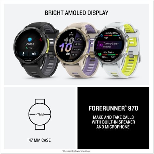 Garmin Forerunner 970 GPS Smartwatch 47 mm Titanium - Carbon Gray DLC Titanium GLOBAL SHIPPING
