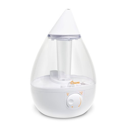 CRANE - 1 Gal. Drop Ultrasonic Cool Mist Humidifier - Clear/White-Front_Standard 