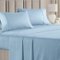 CGK Linens - 100% Cotton 400 Thread Count 4 Piece Sheet Set - Soft & Cozy Sateen Bed Sheets - California king - Light Blue-Front_Standard