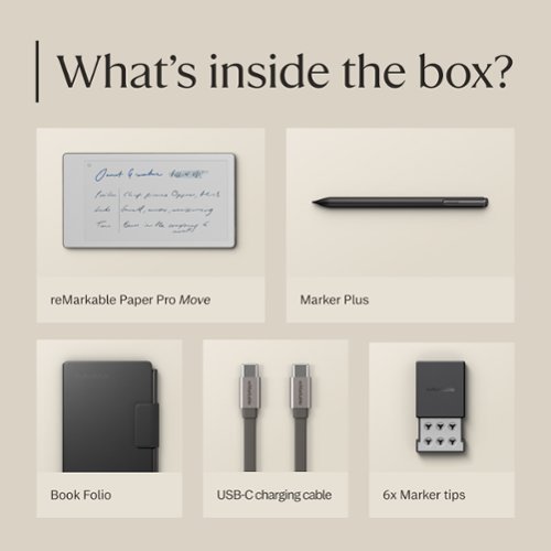 reMarkable Paper Pro Move - 7.3 Paper Tablet with Marker Plus and Premium Leather Book Folio - Black BUY IN SAUDI ARABIA
