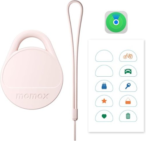 Momax - Key Finder Luggage Tracker Smart Tag for Key, Backpack, Wallet, Pets Works with Apple Find My (iOS Only) - Pink-Front_Standard 