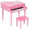 Best Choice Products - Kids Classic 30-Key Mini Piano w/ Lid, Bench, Folding Music Rack, Song Book, Stickers - Pink-Front_Standard