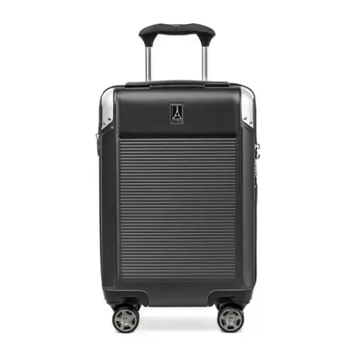 Front. Travelpro - Travelpro Platinum Elite Hardside Expandable Spinner Wheel Luggage TSA Lock Hard Shell Polycarbonate Suitcase - Shadow Black.