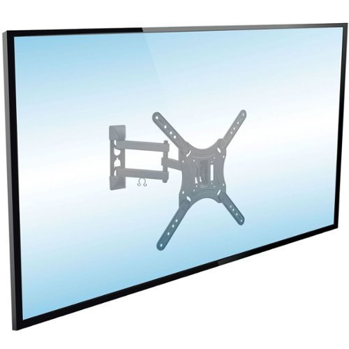 Mount-It! - Full Motion TV Wall Mount for 24–55" Screens, Swivel, Tilt, VESA 400x400, 66lb Capacity - Black-Front_Standard 