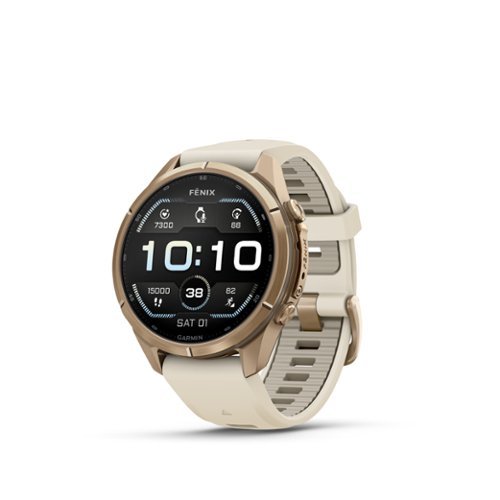 Garmin - fēnix 9 Pro - AMOLED GPS Smartwatch 43 mm Titanium - Cream/French Gray Silicone Band - (2026)