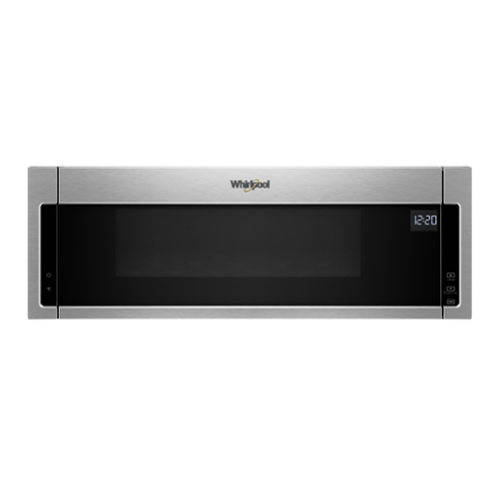  Whirlpool - 1.1 Cu. Ft. Low Profile Over-the-Range Microwave Hood Combination with Hidden Control Panel - Stainless Steel