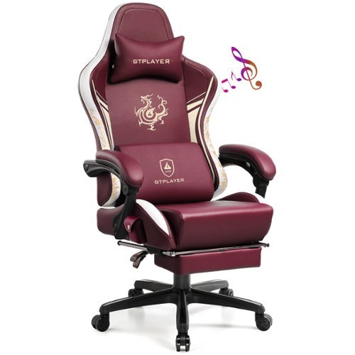 GTPlayer - Dragon Series Gaming Chair with Bluetooth Speakers - Red