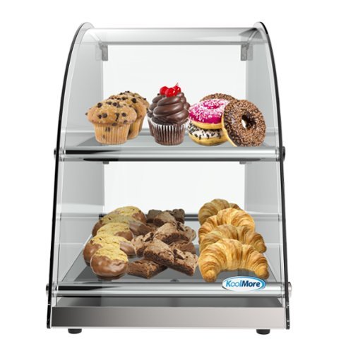 Koolmore - 23 in. Commercial Countertop Bakery Display Case with Front Curved Glass and Rear Door, 2.4 cu. ft. DC-2CN - Silver-Front_Standard 