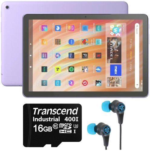 Amazon - Fire HD 10 64GB 10.1" Tablet 13th Gen +Jlab Wireless Earbuds Bundle - Lilac-Front_Standard 